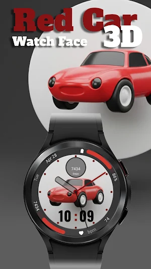 Red Car 3D - Watch Face Screenshot 0