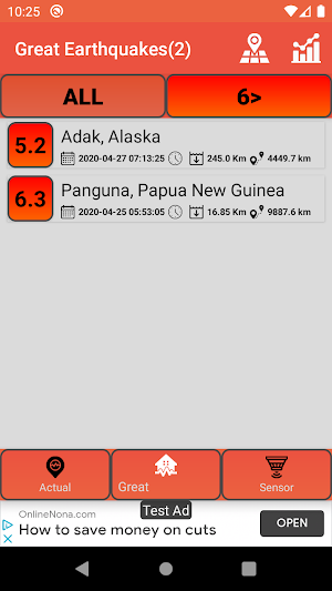 Last Earthquakes(Notification) Screenshot 1