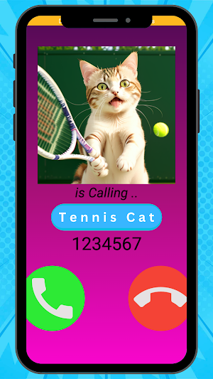 Tennis Cat - Prank Call & Game Screenshot 1
