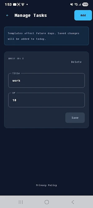 Daily XP Todo: Level Up Tasks Screenshot 3
