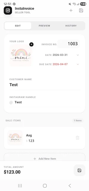 InstaInvoice Screenshot 0