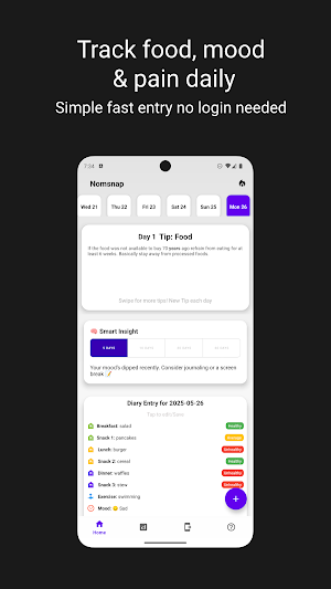 Mood & Food Tracker – Nomsnap Screenshot 0
