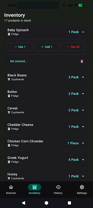 Grocy Fridge Scanner Screenshot 3