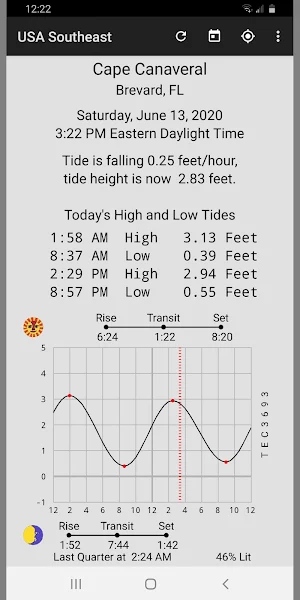 Tide Now USA Southeast - Tides, Sun and Moon Times Screenshot 0
