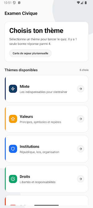 Civic Exam 2026: QCM France Screenshot 0
