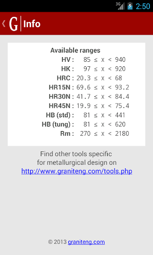 Hardness Converter Screenshot 2