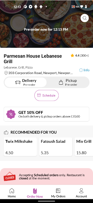 Parmesan House Lebanese Grill Screenshot 2
