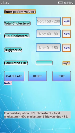 LDL Cholesterol Calculator Screenshot 0