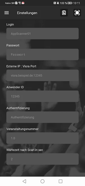 Vibus Einlass Screenshot 2