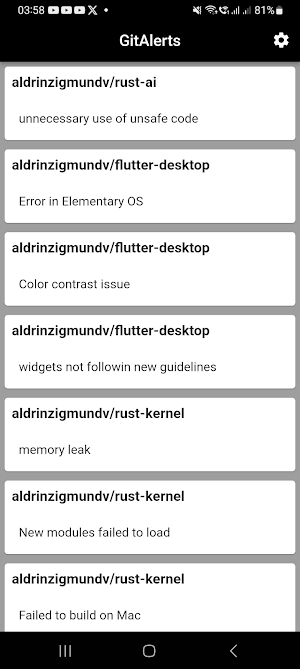 GitAlerts Screenshot 1