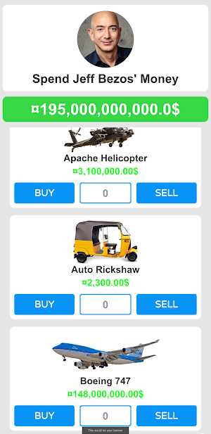 Spend Jeff Bezos's Money Screenshot 1