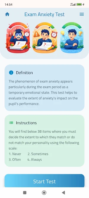 Exam Anxiety Test Screenshot 1