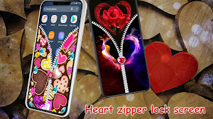 Heart Zipper Lock Screen Screenshot 2