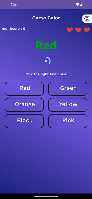 Text Color - Brain Training Screenshot 2