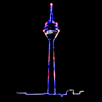 Rhine tower clock Düsseldorf