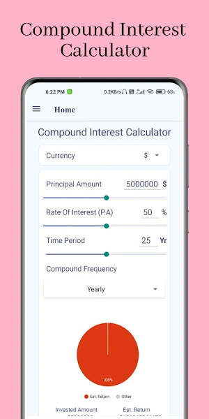 Compound Interest Calculator : daily, monthly Screenshot 0