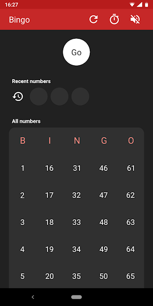 Bingo number generator & caller Screenshot 0