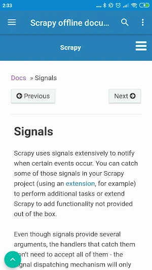 Python Scrapy documentation offline Screenshot 1