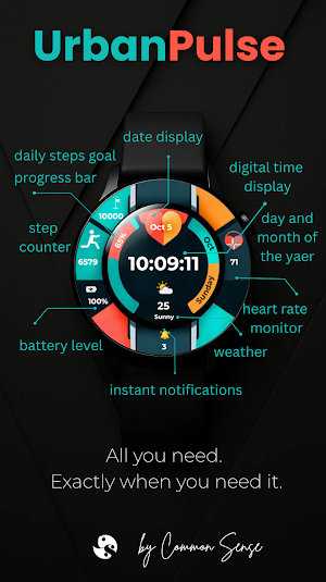 UrbanPulse Fitness Watch Face Screenshot 2