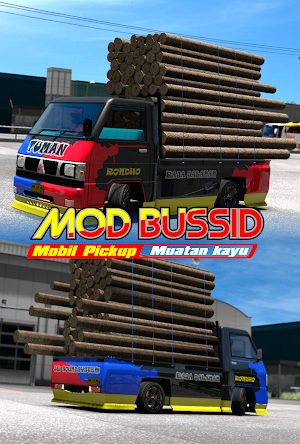 Mod Bussid Mobil Pickup Muatan Kayu Screenshot 0