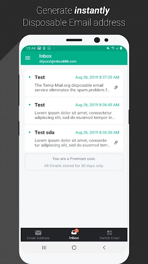 Temp Mail - Free Instant Temporary Email Address Screenshot 1