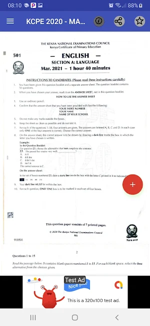 KCPE 2020 PAST PAPERS AND ANSWERS - MARCH 2021 Screenshot 3