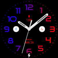 Blue Red Analog Watch Face