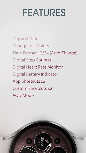 Rose Gold Analog Watch Face Screenshot 2