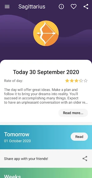 Sagittarius Horoscope Screenshot 1