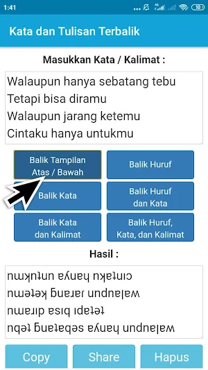 Membuat Kata dan Tulisan Terbalik Screenshot 0