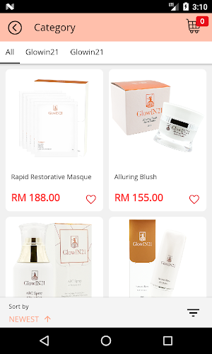 GlowIN21 Skincare Shop Screenshot 1