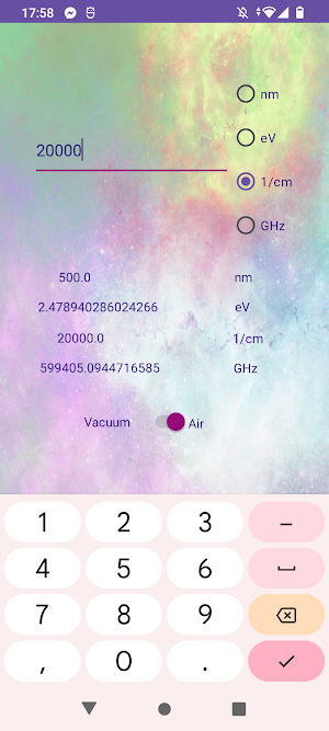 SpectroCalc Screenshot 2