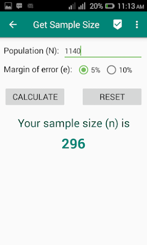 Get Sample Size Screenshot 2