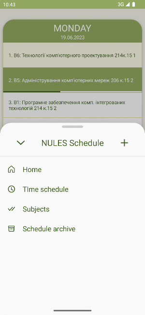NULES Schedule Screenshot 2