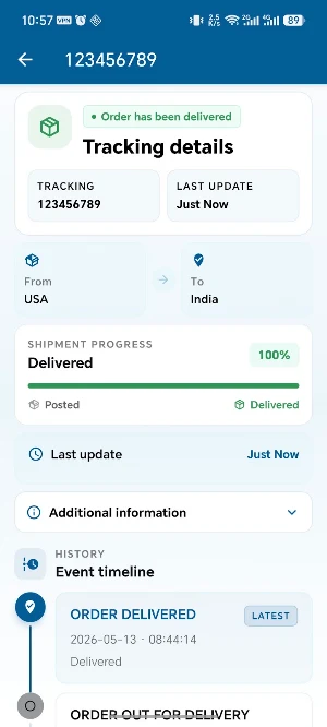 Bluedart Tracking Screenshot 2