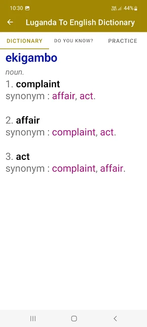 Luganda To English Dictionary Screenshot 3