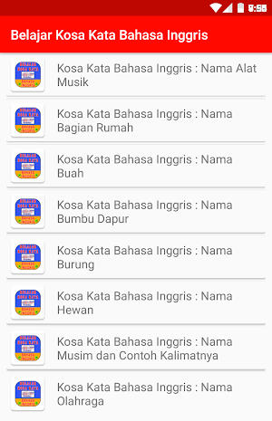 Belajar Kosa Kata Bahasa Inggris Screenshot 1