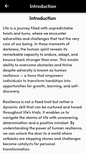The Power of Human Resilience Screenshot 1