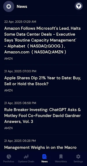 Stock Options Screenshot 2
