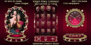 Virgin Mary Crimson 3D Next Launcher theme Screenshot 0