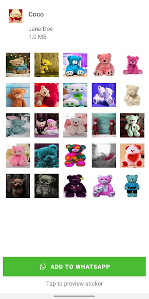 Cute teddy bear stickers Screenshot 0
