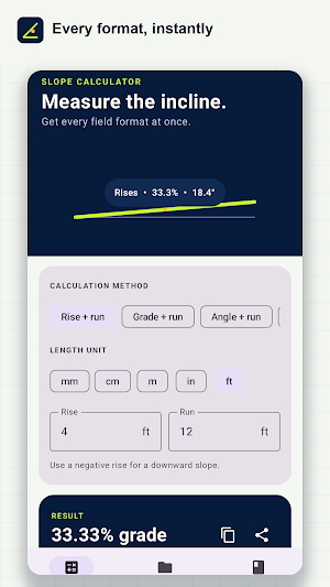 Slope Calculator: Rise & Run Screenshot 0