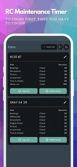 RC Maintenance Timer Screenshot 0