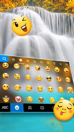 Nature Blue Waterfall Keyboard Theme Screenshot 1