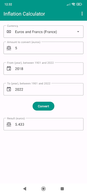 Inflation Calculator Screenshot 1