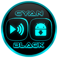 Flat Black and Cyan Icon Pack Free