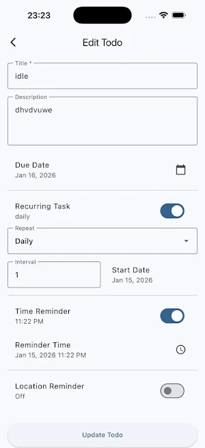 Todo Reminder Screenshot 1