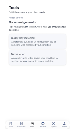 VA Rating Assistant Screenshot 2