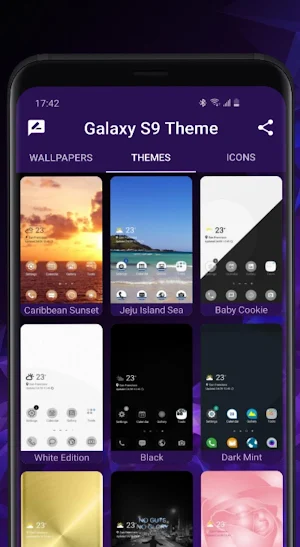 Galaxy S9 purple Theme Screenshot 2