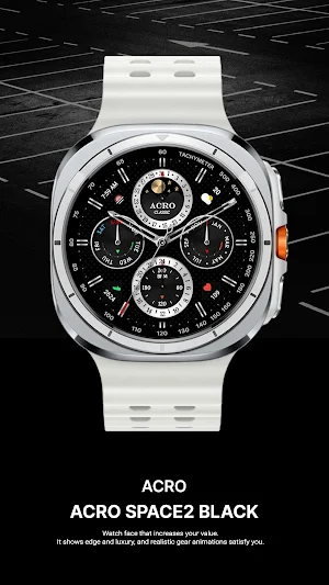 ACRO SPACE2 Black Watchface Screenshot 2